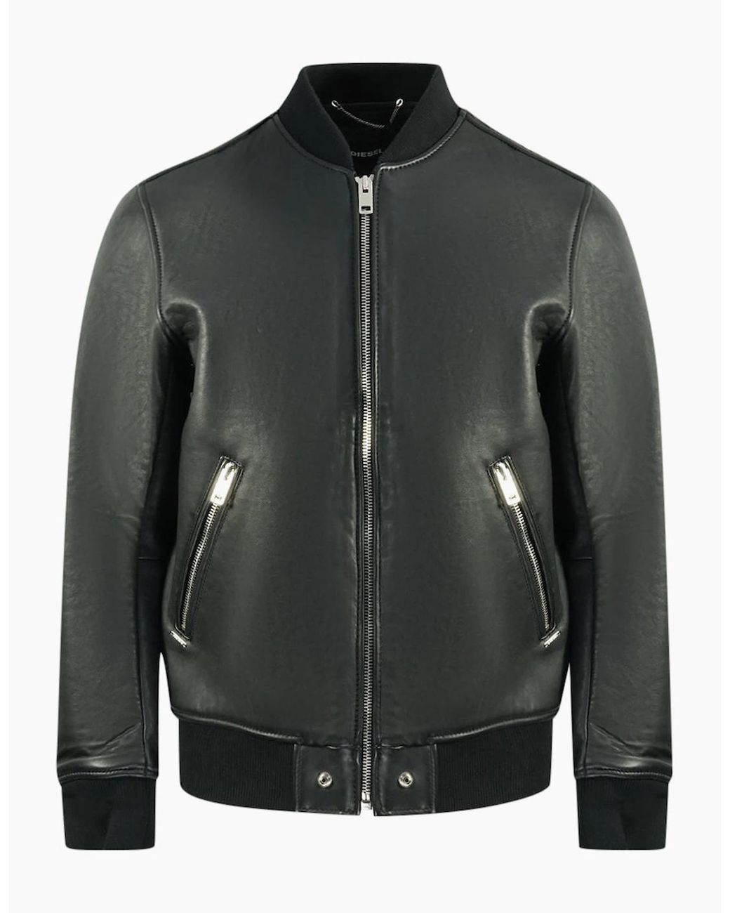 DIESEL Black L-Bluff Leather Jacket for men