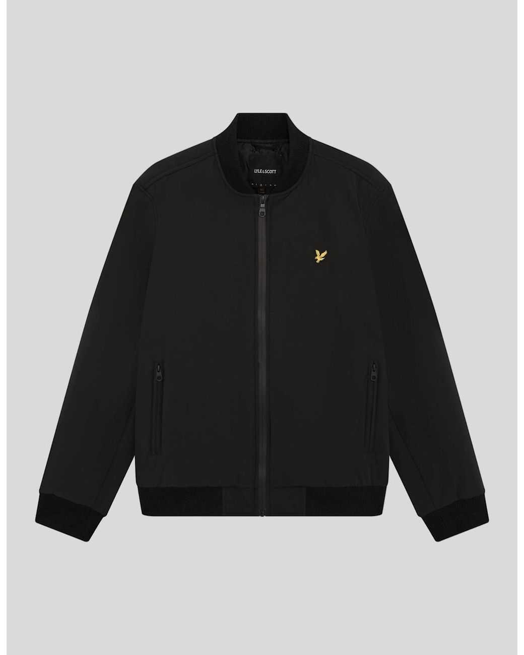 Lyle & Scott Black Nylon Padded Bomber Jacket for men