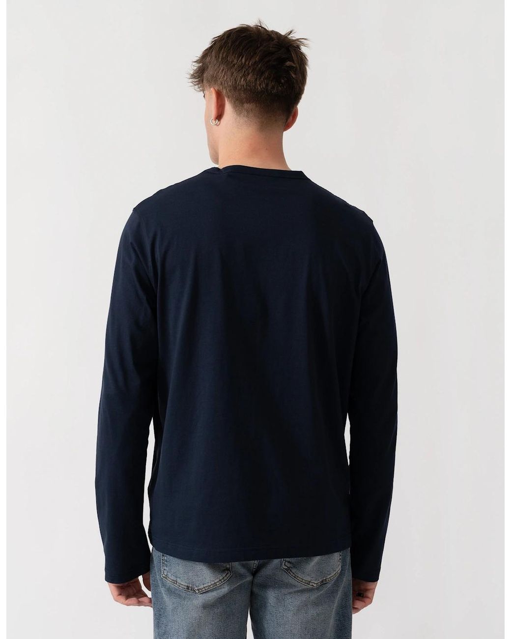 Belstaff Blue Long Sleeved Logo T-Shirt for men