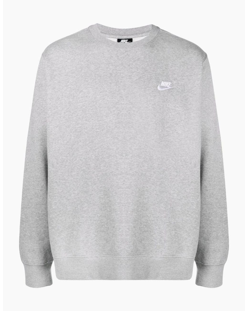 Nike Gray Logo Crewneck Sweater for men