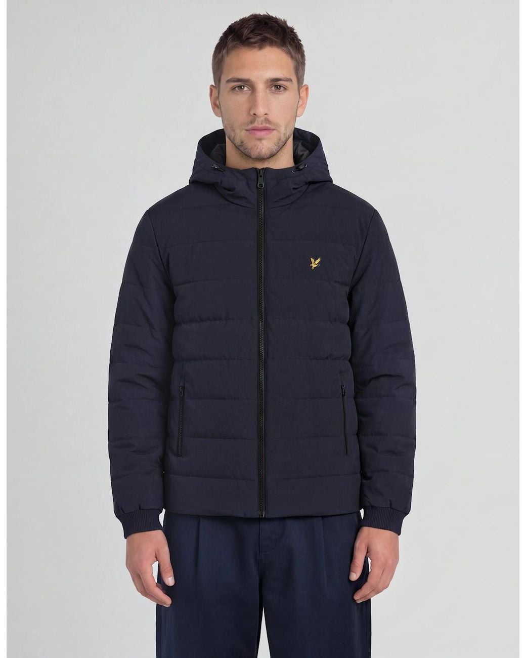 Lyle & Scott Blue Hybrid Puffer Windbreaker Jacket for men