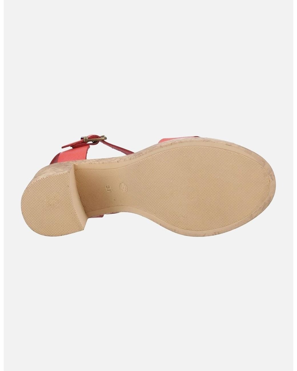 Hush Puppies Pink Georgia Cork Leather Coral Sandals