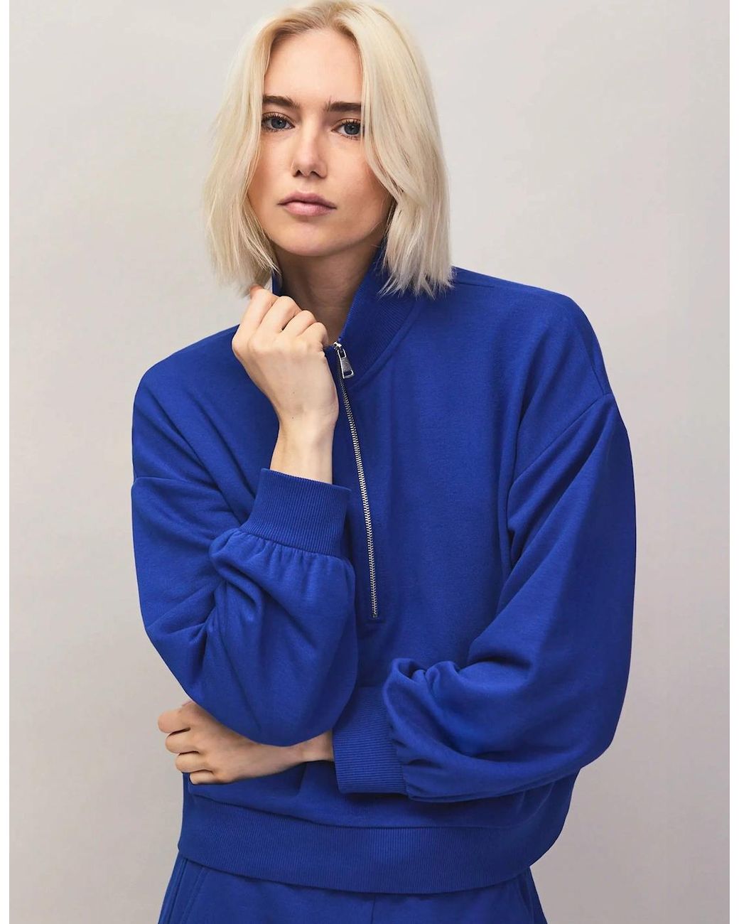 Ro&zo Blue Half-Zip Sweatshirt
