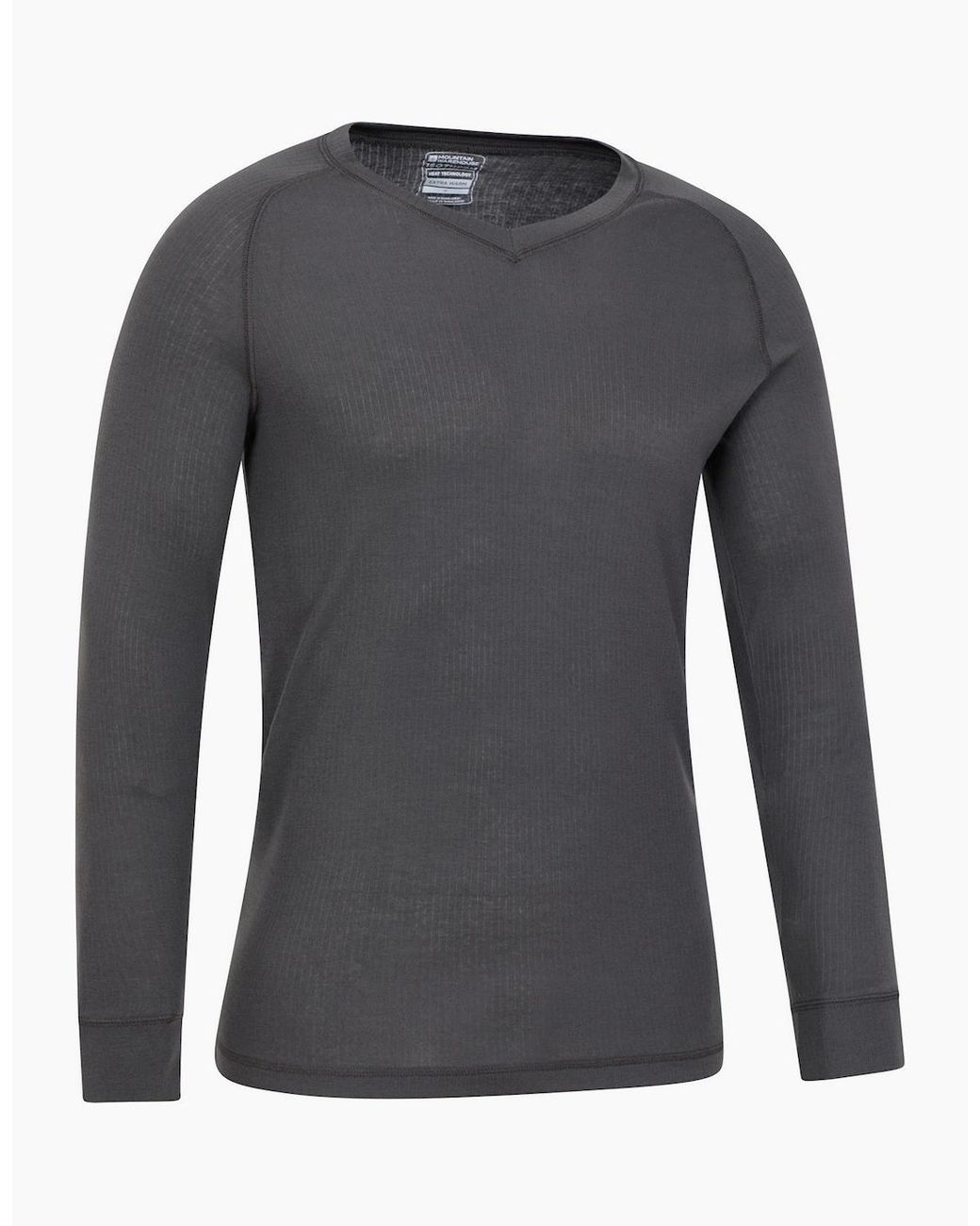 Mountain Warehouse Gray Talus V Neck Thermal Top for men
