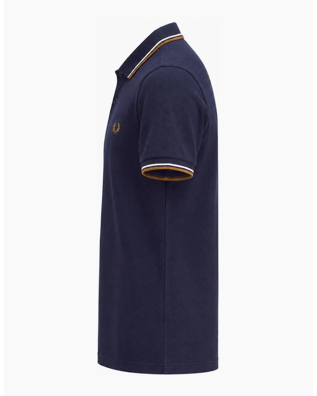 Fred Perry Blue Twin Tipped Polo Shirt Twilight/Snow/Dark Caramel for men