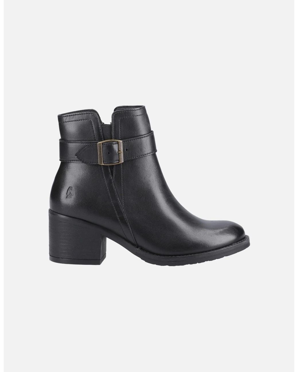 Hush Puppies Black Hensley Leather Heeled Ankle Boots