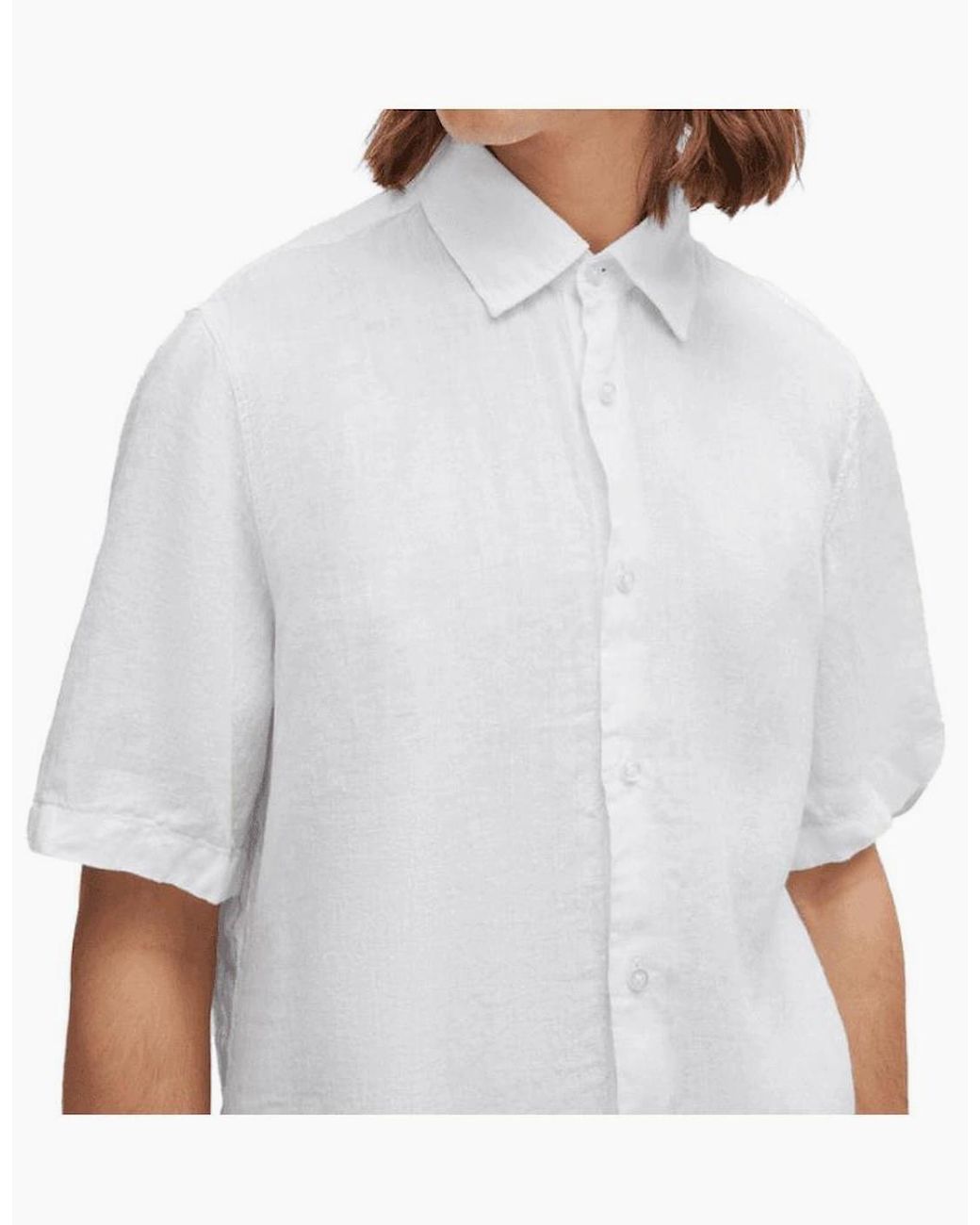 Boss White Rash_2 Regular Fit Linen Shirt for men