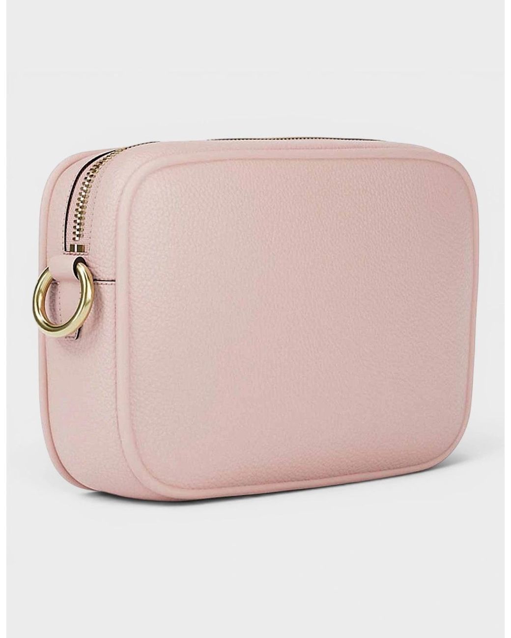 Michael Kors Pink Pebbled Leather Camera Crossbody Bag Rose