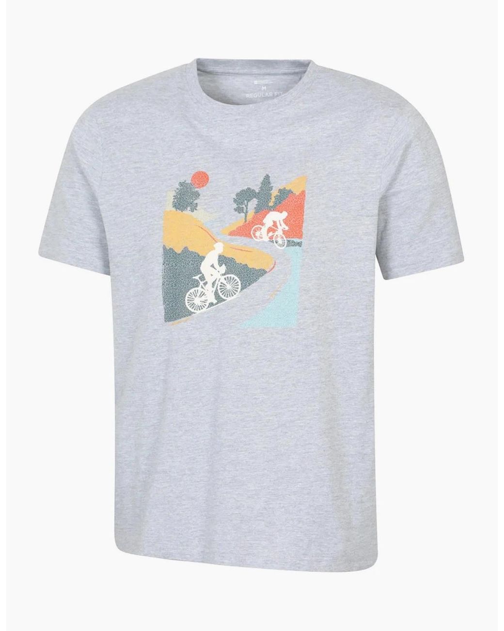 Mountain Warehouse Gray Adult Mountain Bike Cotton T-Shirt for men