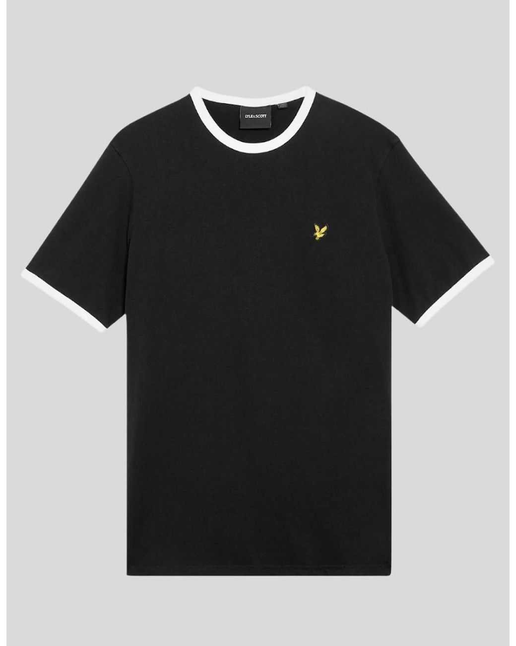 Lyle & Scott Black Ringer Cotton Crew Neck T-Shirt for men