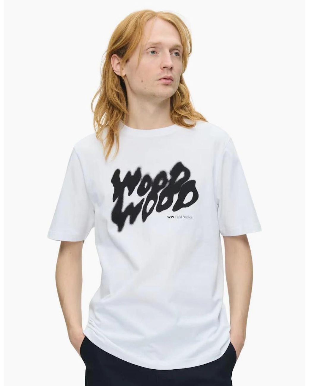 WOOD WOOD White Wwbobby Cloud Bright T-Shirt for men
