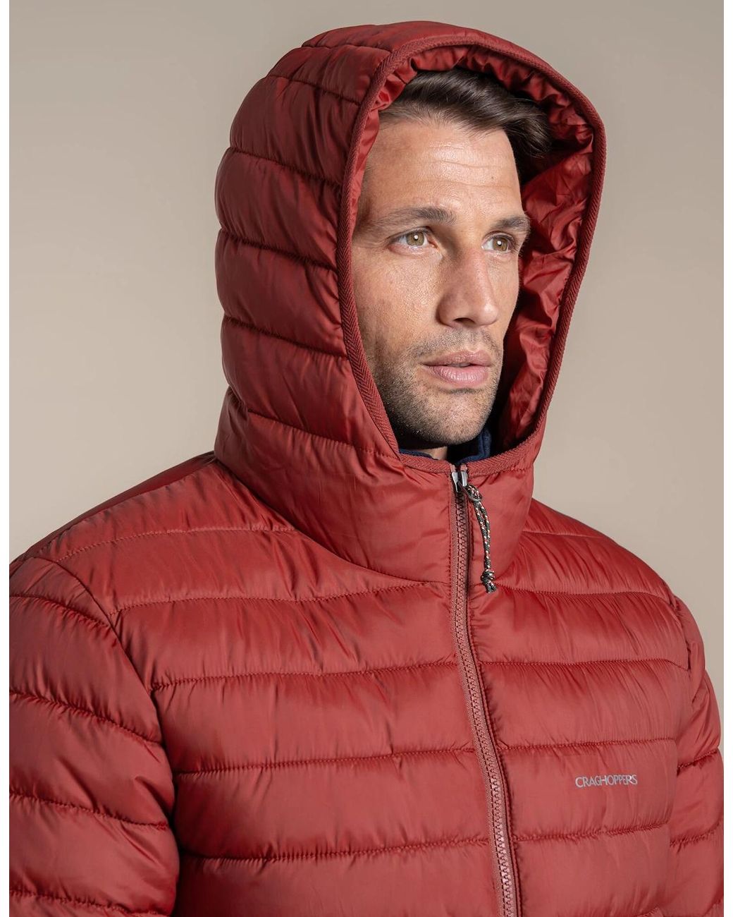 Craghoppers Red Compresslite Ix Hooded Padded Jacket for men