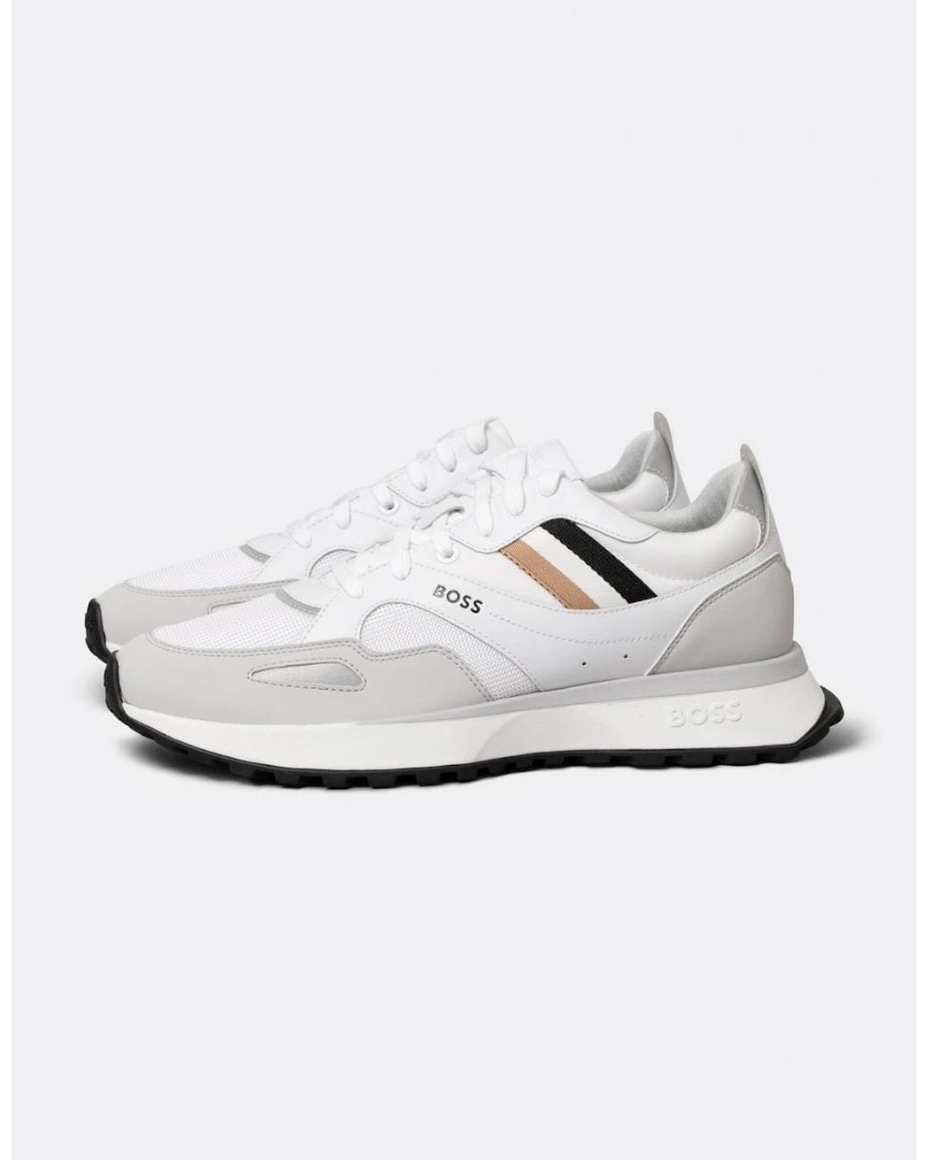 Boss White Boss Jonah Running Style Trainers With Eva Rubber Outsole for men