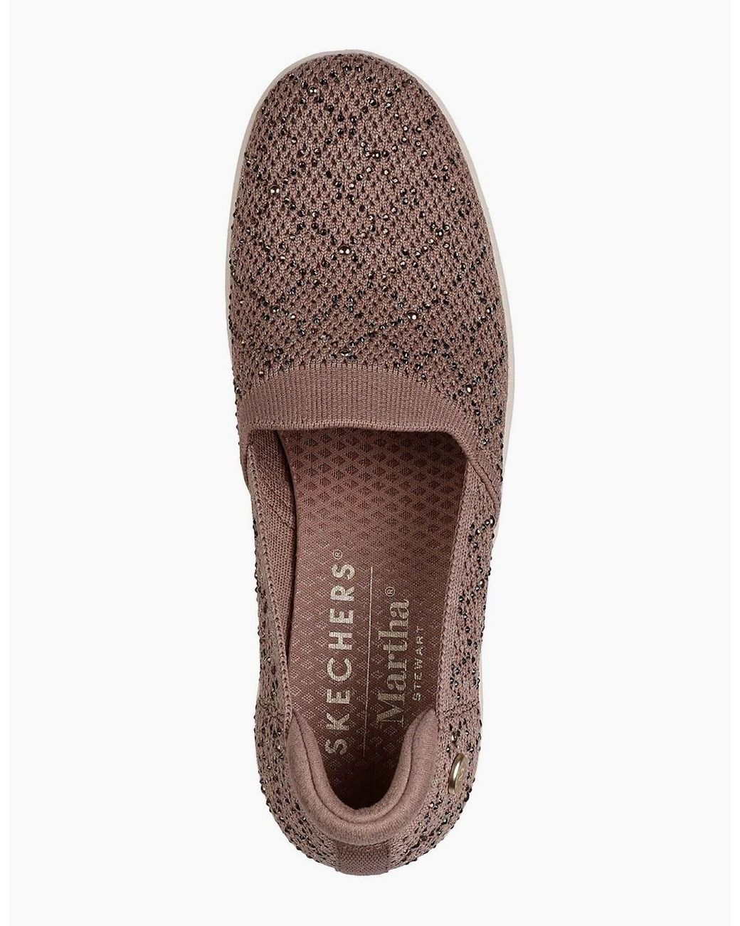 Skechers Brown Pier-Lite My Reflection Polyester Mocha Trainers