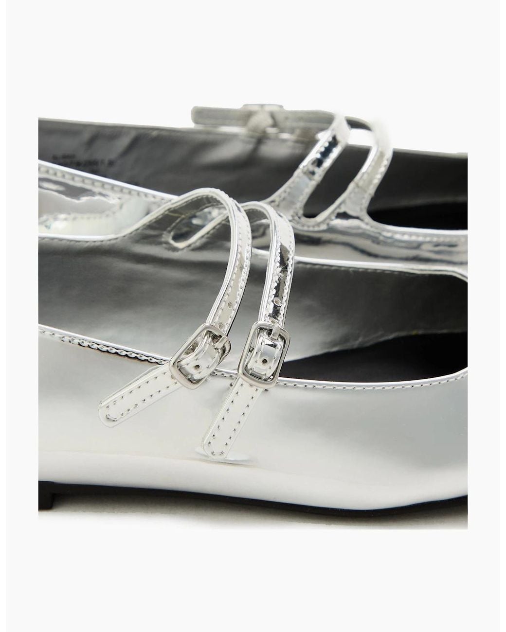 Steve Madden White Alisah Metallic Mary Janes Flats