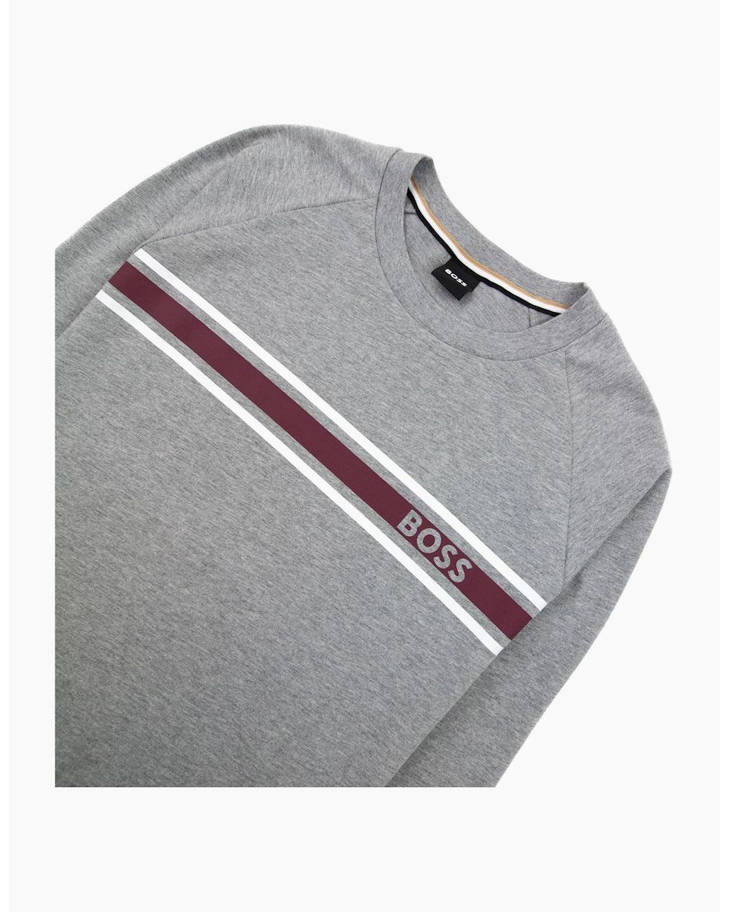 Boss Gray Authentic Logo Crewneck Sweatshirt 033 for men