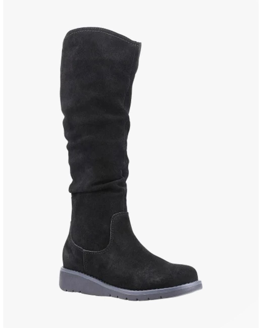 Hush Puppies Black Lucinda Suede Boots