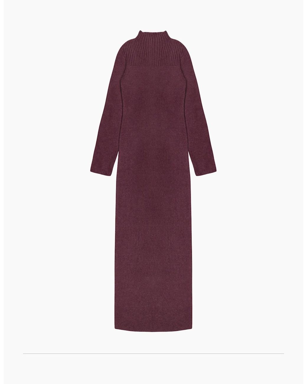 Ro&zo Purple Burgundy Rib Knit High Neck Dress