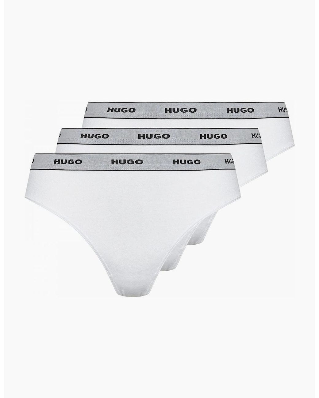 Boss White 3-Pack Classic Logo Thongs