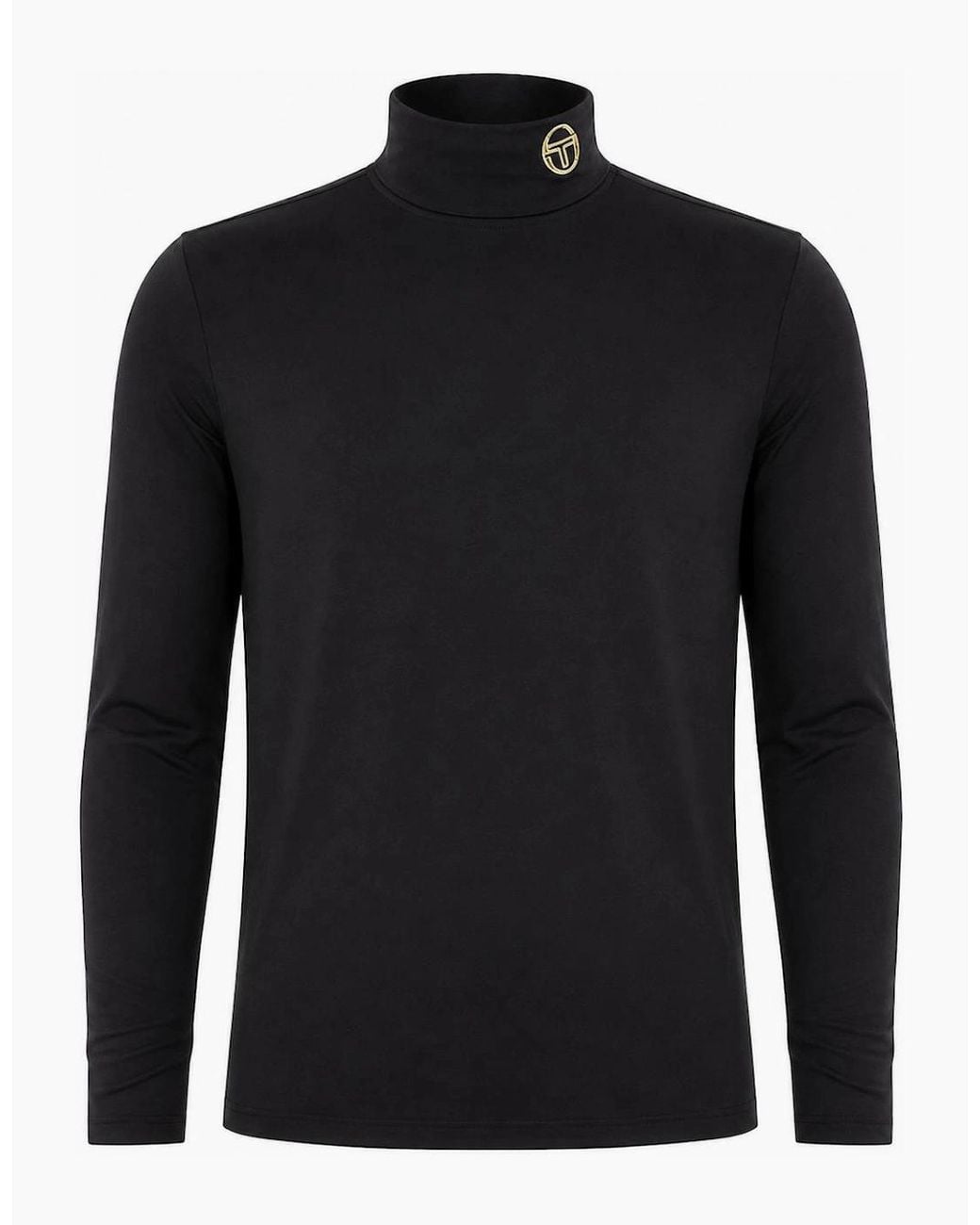 Sergio Tacchini Black Edward Roll Neck T-Shirt/ Lurex for men