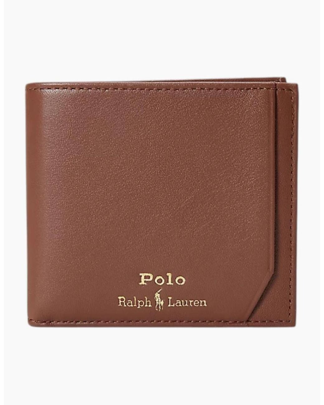 Polo Ralph Lauren Brown Ralph Lauren Genuine Leather Wallet M Polo Billfold Credit Card Holder for men