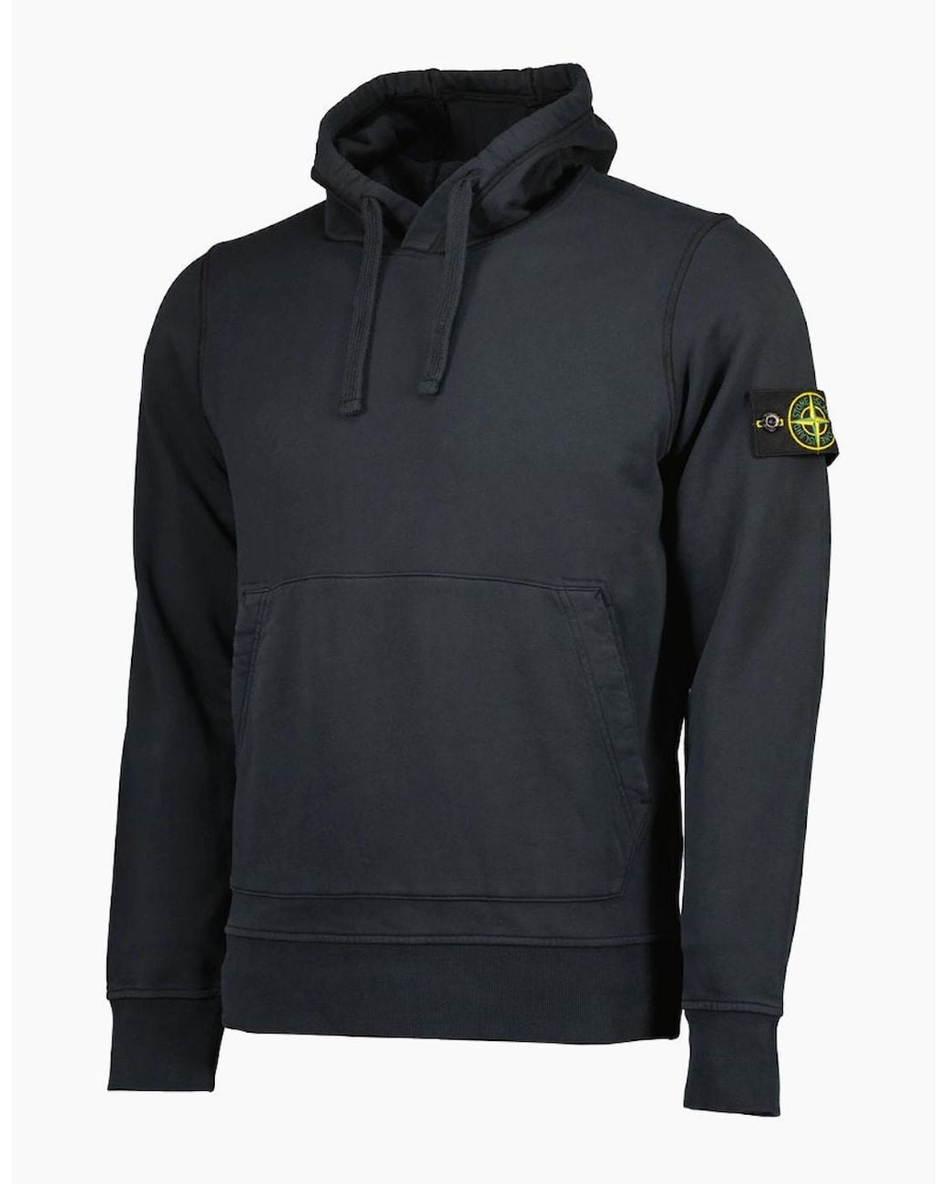 Stone Island Blue Cotton Fleece Hoodie for men