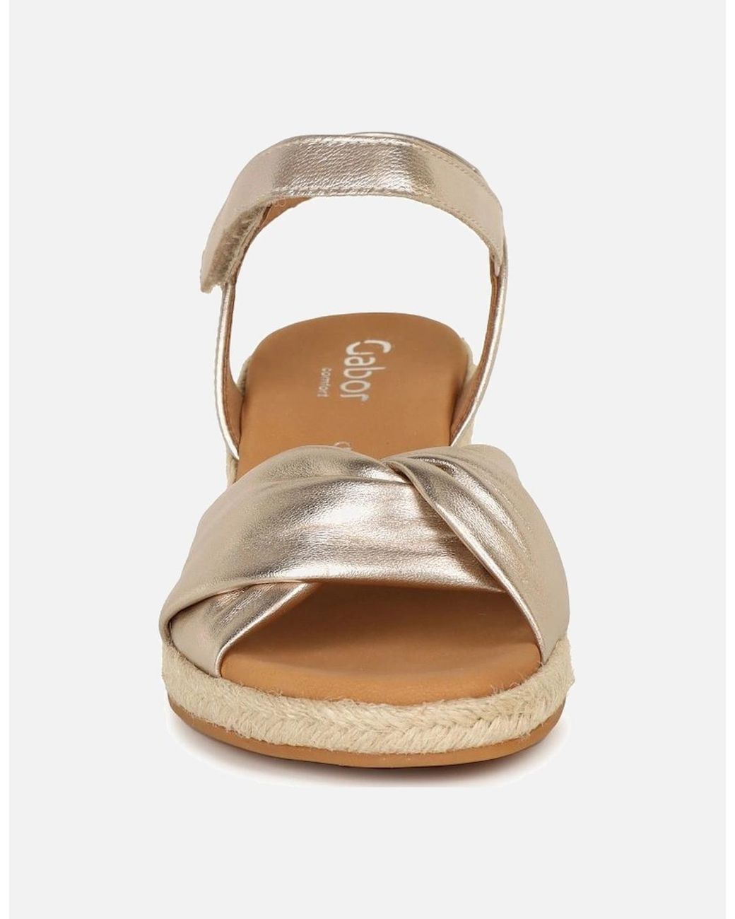 Gabor Metallic Moon Wedge Heel Sandals