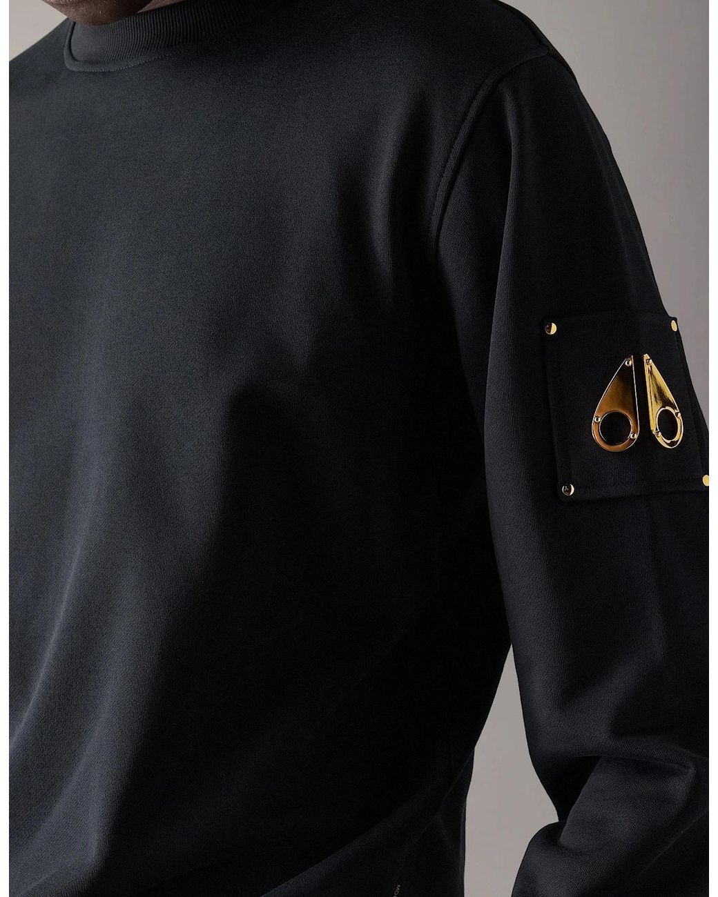 Moose Knuckles Black Hartsfield Logo Sweatshirt for men