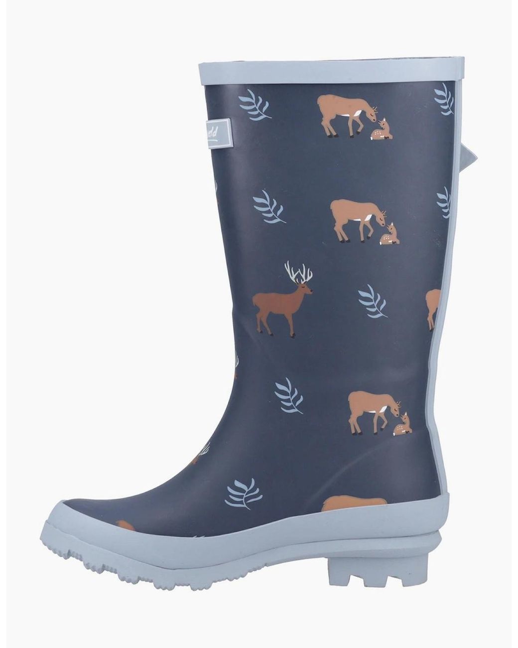 Cotswold Blue Woodland Mid Wellington Boots Deers