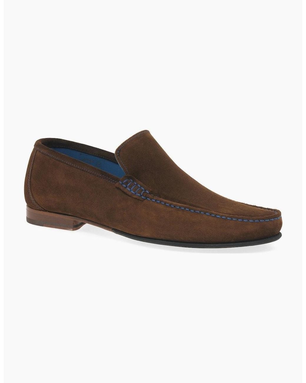 Loake Brown Nicholson Suede Moccasin Shoes for men