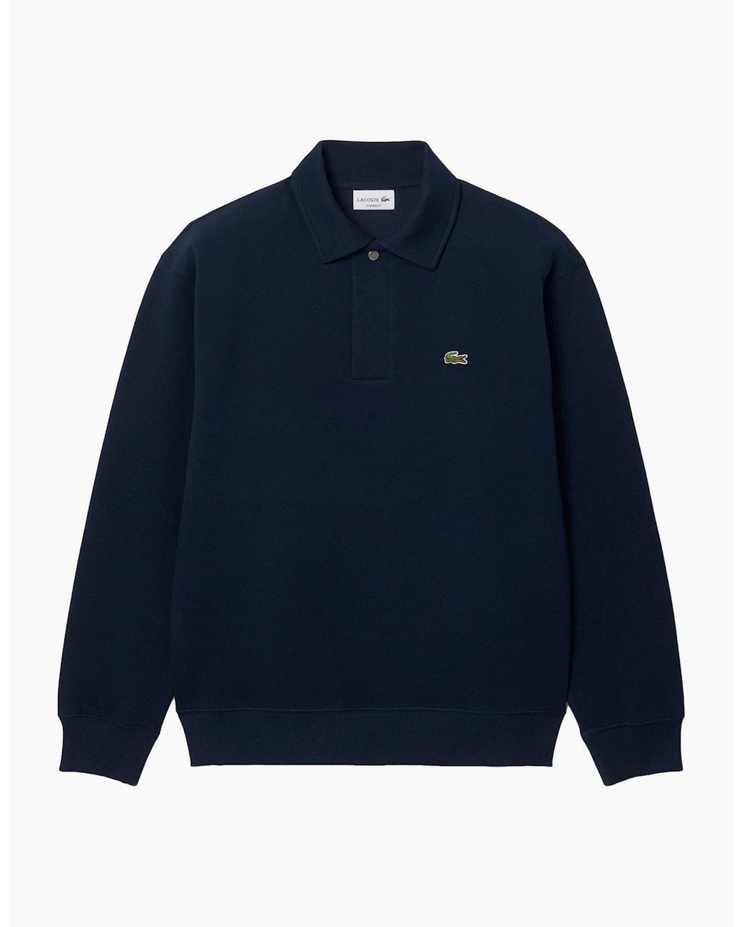 Lacoste Blue Sh9450 Polo Collar Piqué Sweatshirt