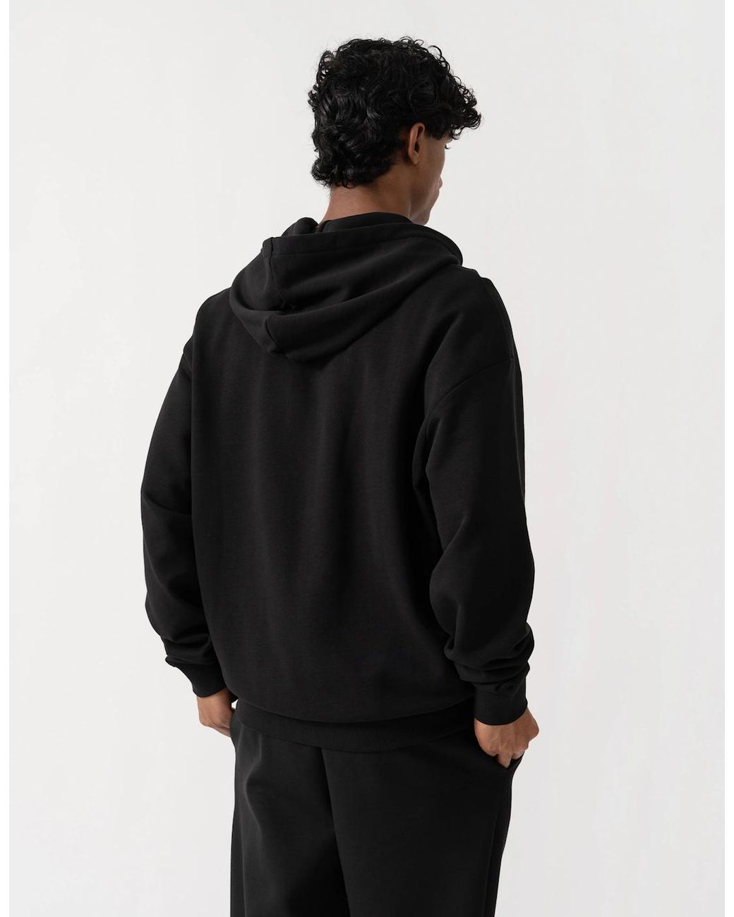 Boss Black Hugo Dapozip Cotton-Terry Zip-Up Hoodie With Logo Print for men
