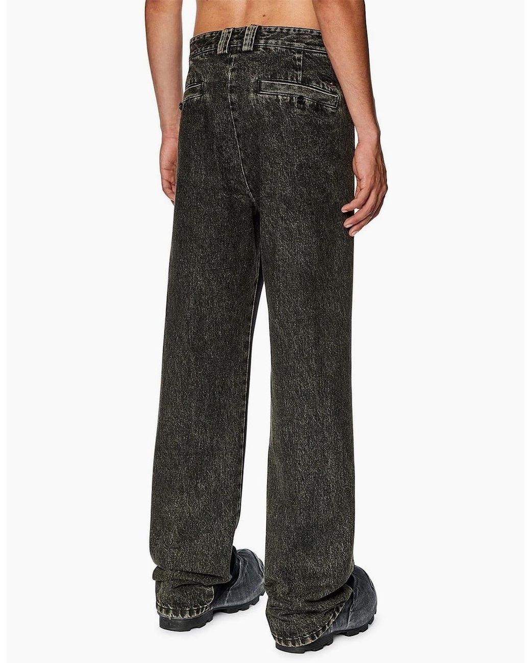 DIESEL Black Wide Leg Relaxed Fit Jeans for men