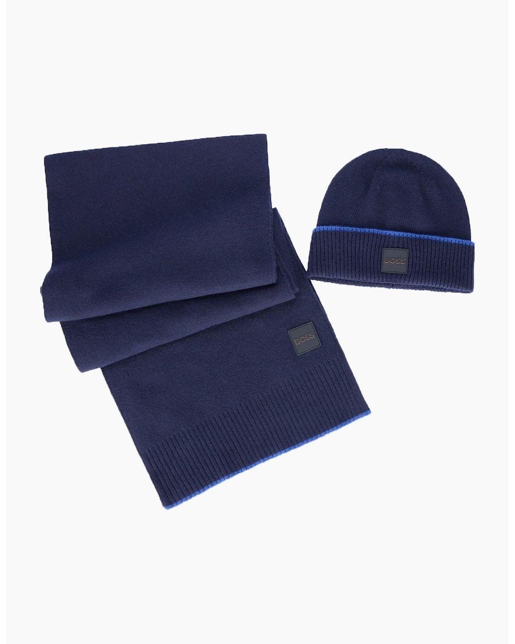 Boss Blue Boss Armato Scarf & Hat Set Dark for men