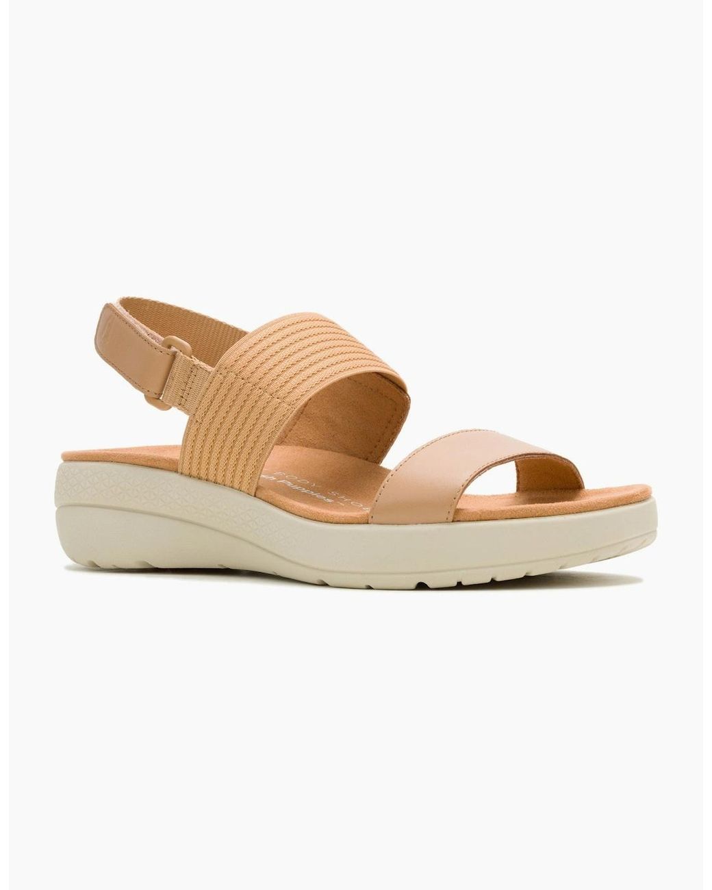 Hush Puppies White Breathe Slingback Sandal Ankle Strap Sandals Tan