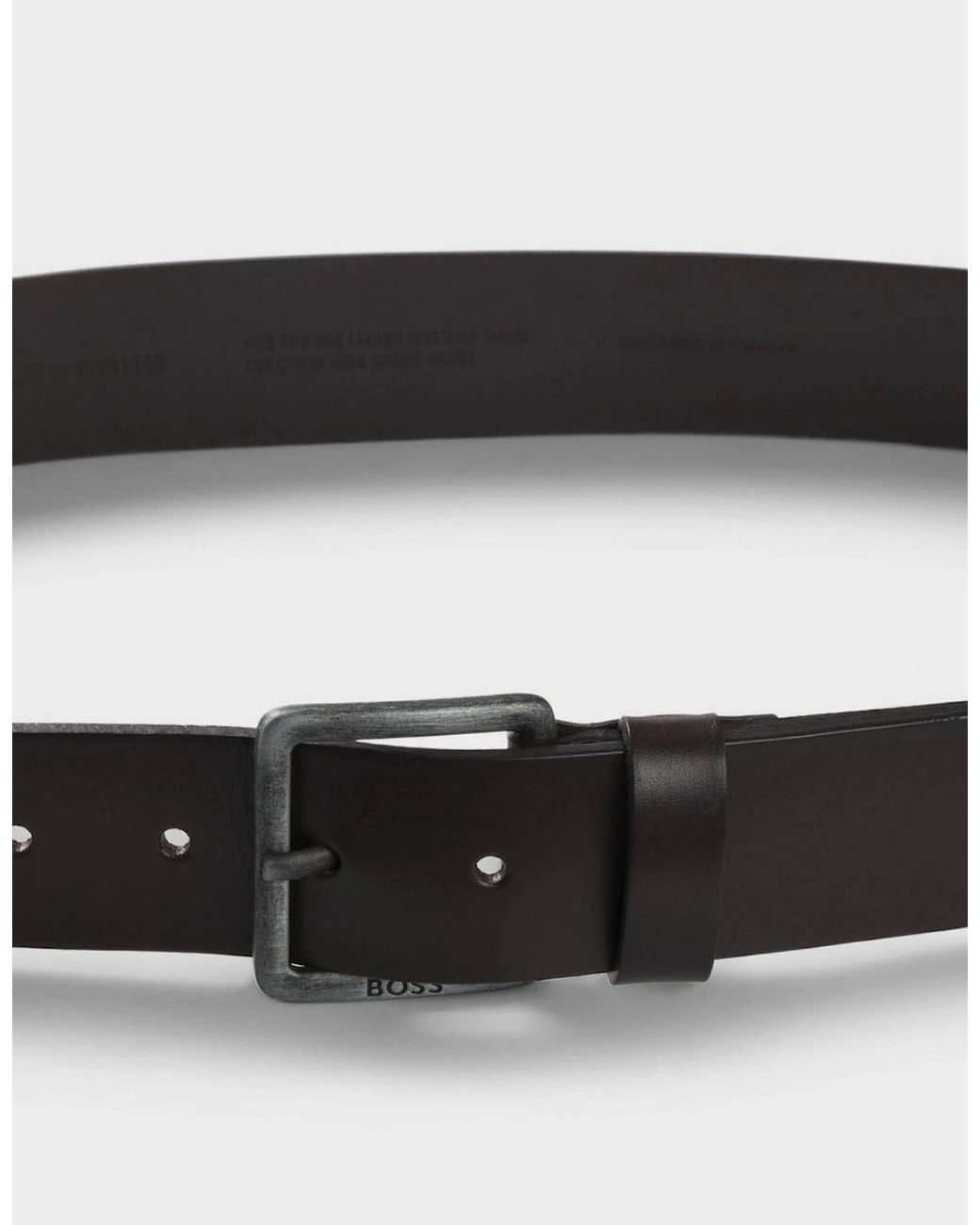Boss Black Boss Jeeko Leather Belt With Logo Buckle for men
