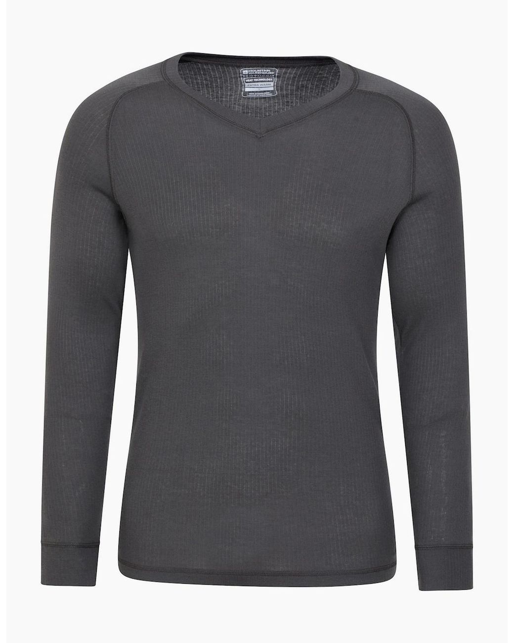 Mountain Warehouse Gray Talus V Neck Thermal Top for men