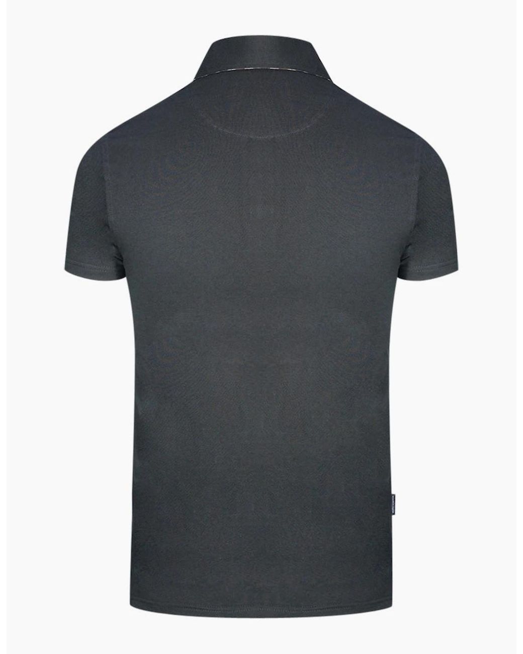 Aquascutum Black Signature Logo Polo Shirt for men