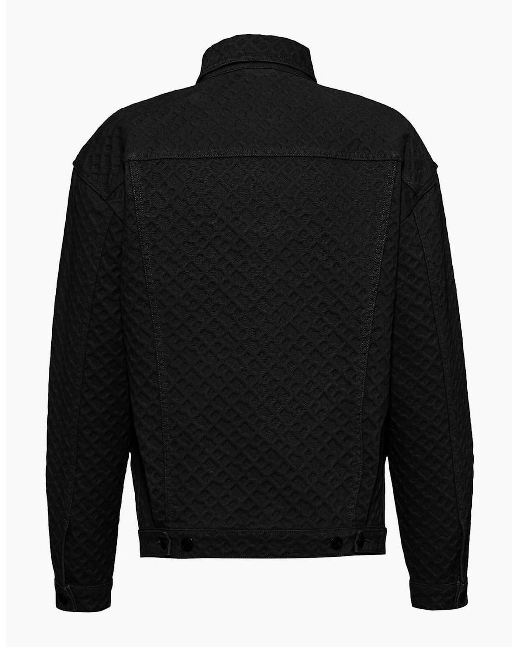 Boss Black Collared Neck Trucker Regular Fit Jacket for men