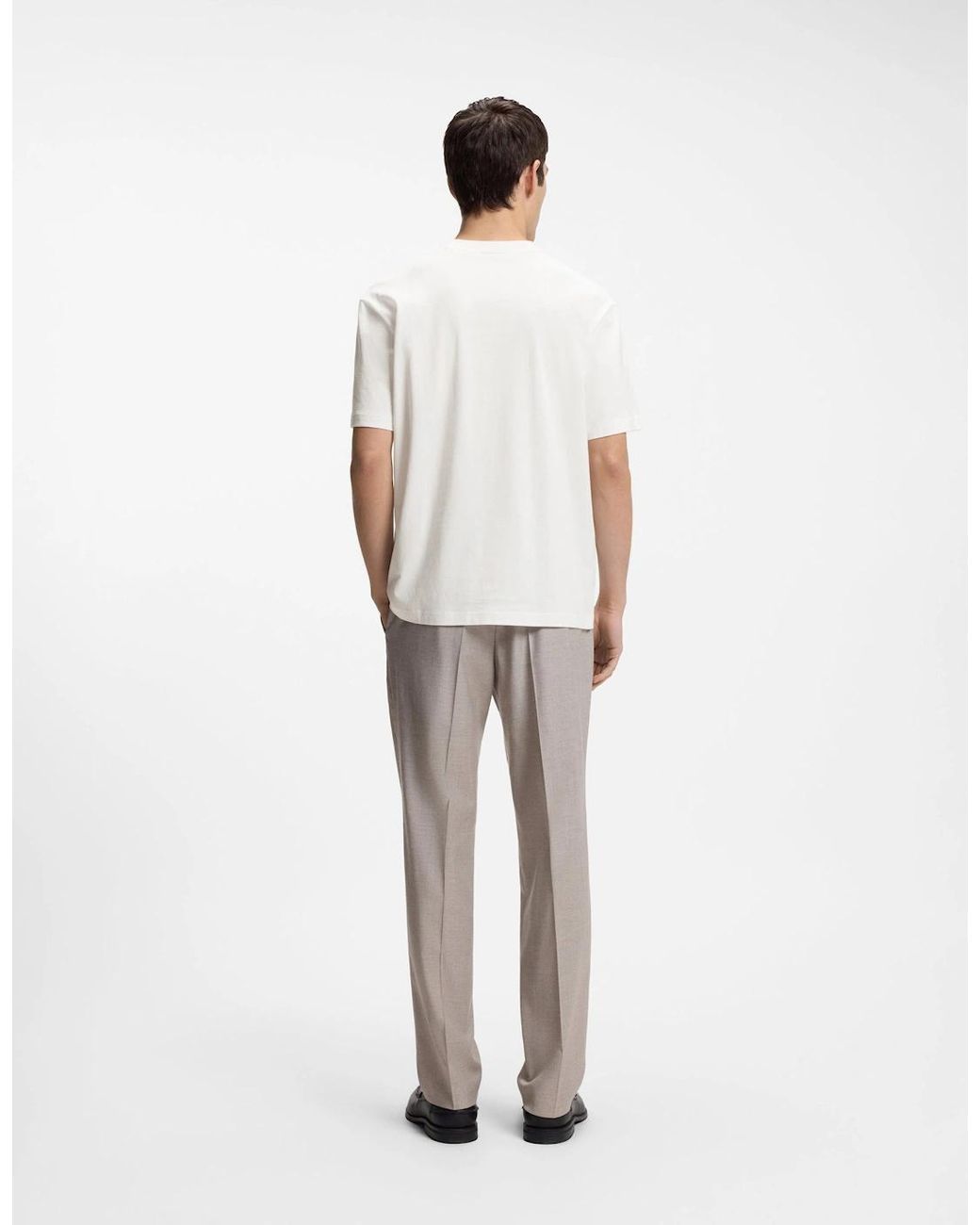 Boss White Hugo Darise Relaxed-Fit T-Shirt With Artwork And Logo for men