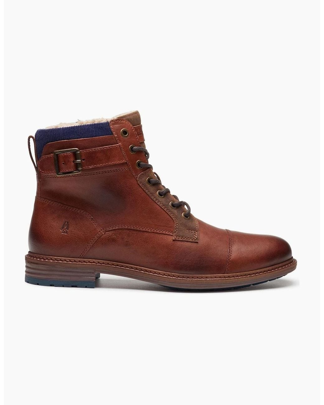 Hush Puppies Brown Jordan Leather Dark Ankle Boots for men