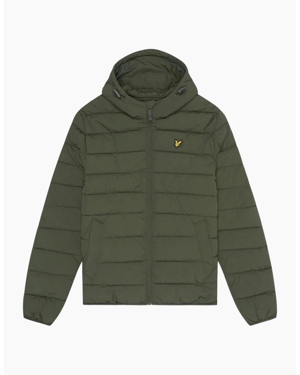 Lyle & Scott Green Lyle & Scott Branded Logo Hooded Puffer Jacket for men