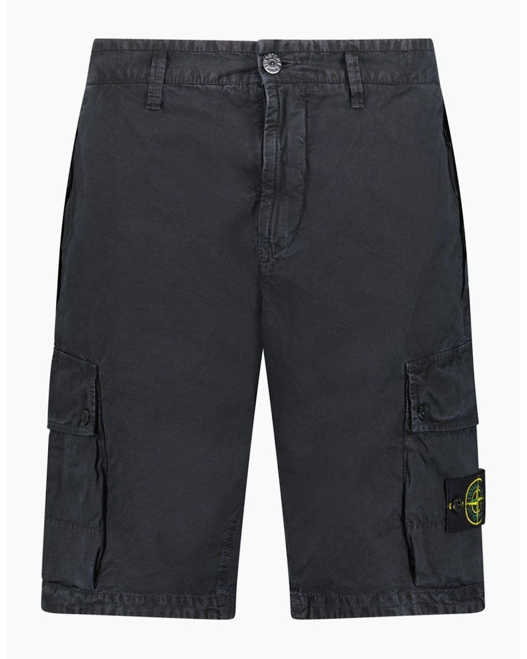 Stone Island Gray Brushed Organic 'Old Effect' Shorts for men