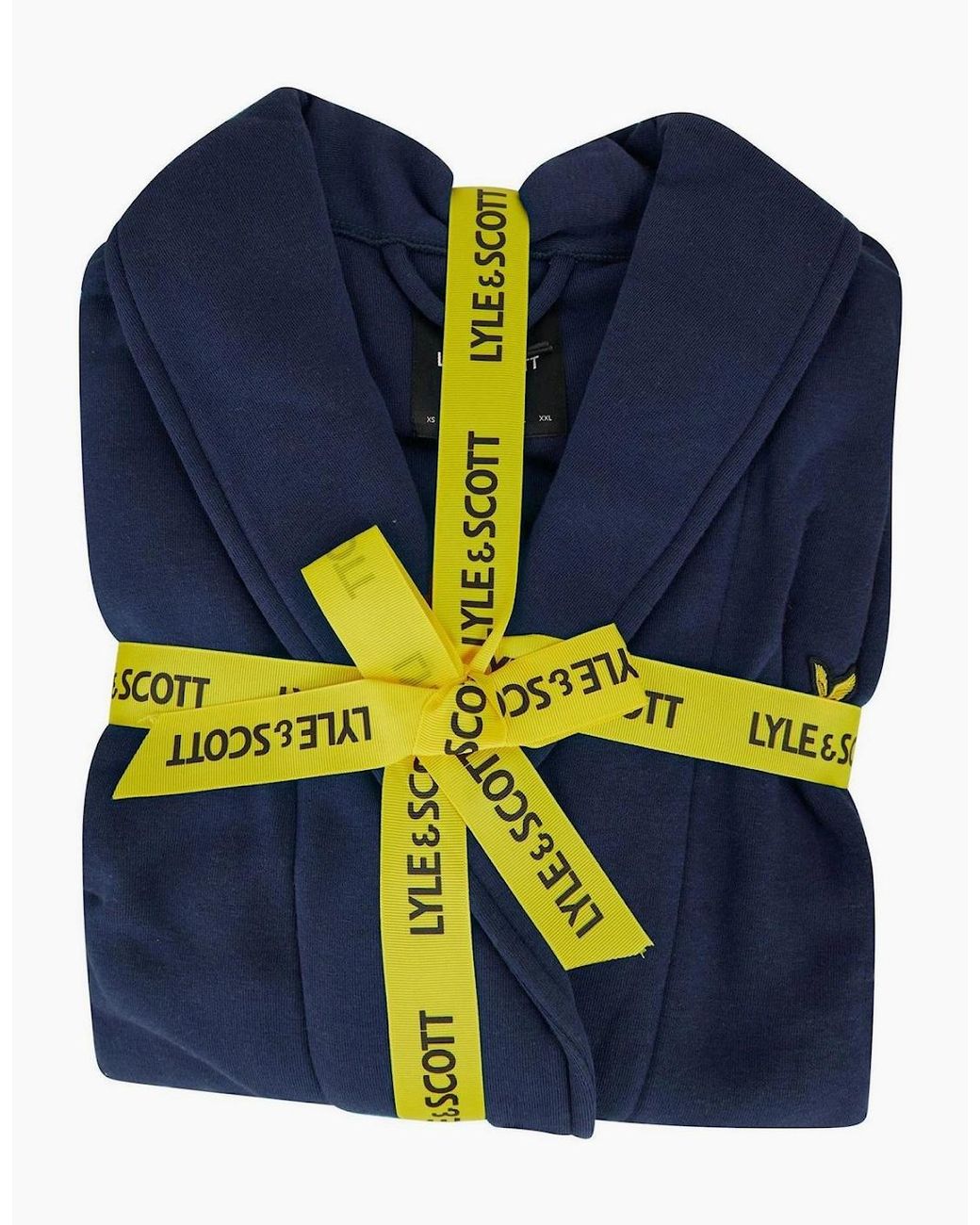 Lyle & Scott Blue Matthew Shawl Neck Long Sleeve Dressing Gown for men