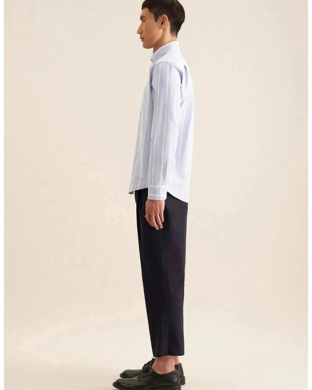 Seidensticker White Regular Fit Button Down Striped Oxford Shirt Light for men