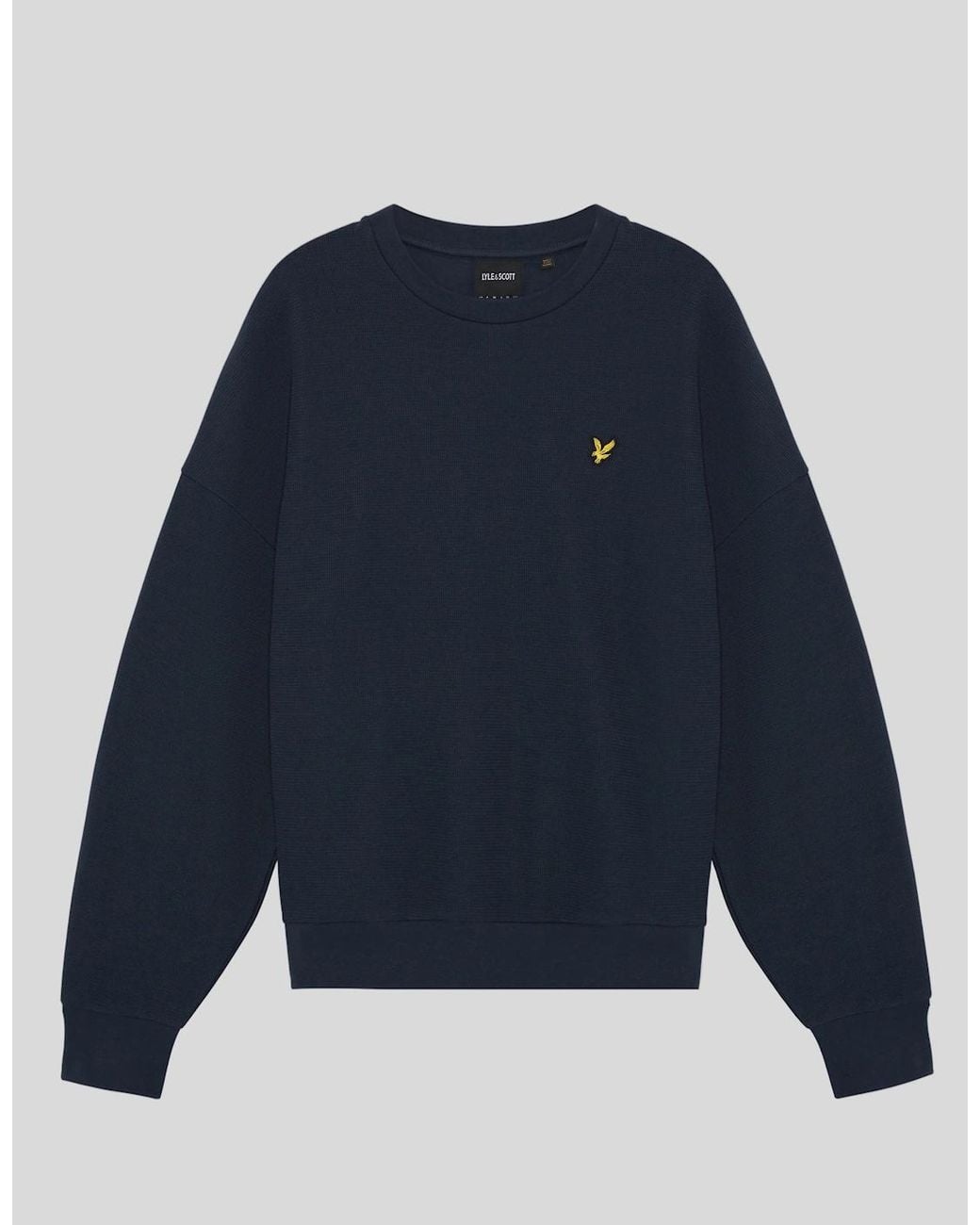 Lyle & Scott Blue Textured Rib Crew Neck Sweatshirt for men