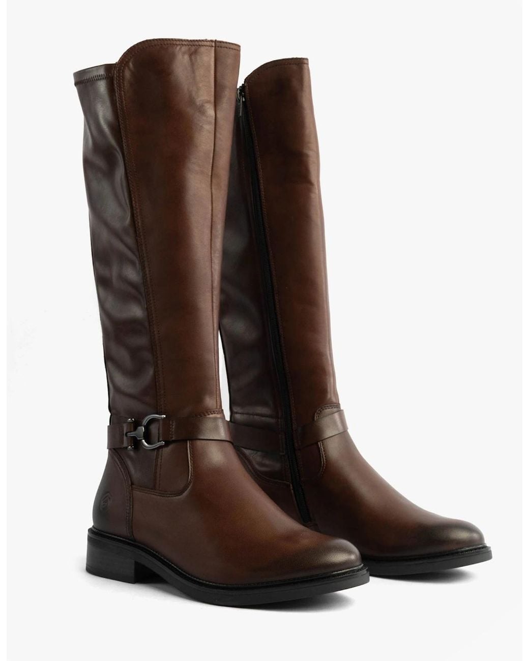 Remonte Brown Leather Tall Knee High Boots