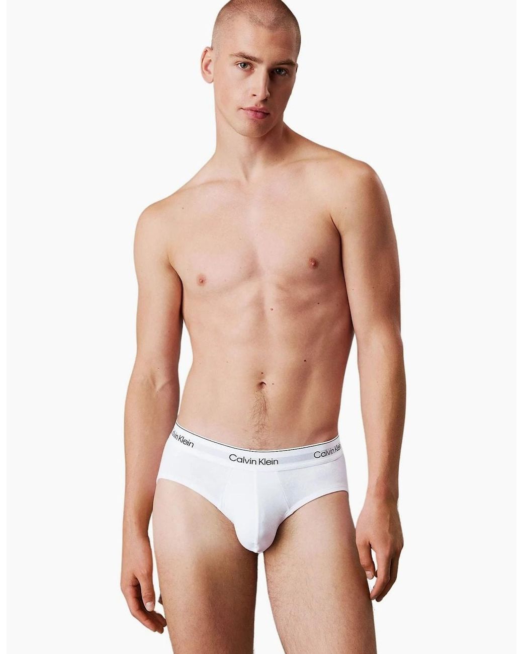 Calvin Klein White 3-Pack Icon Cotton Stretch Briefs for men