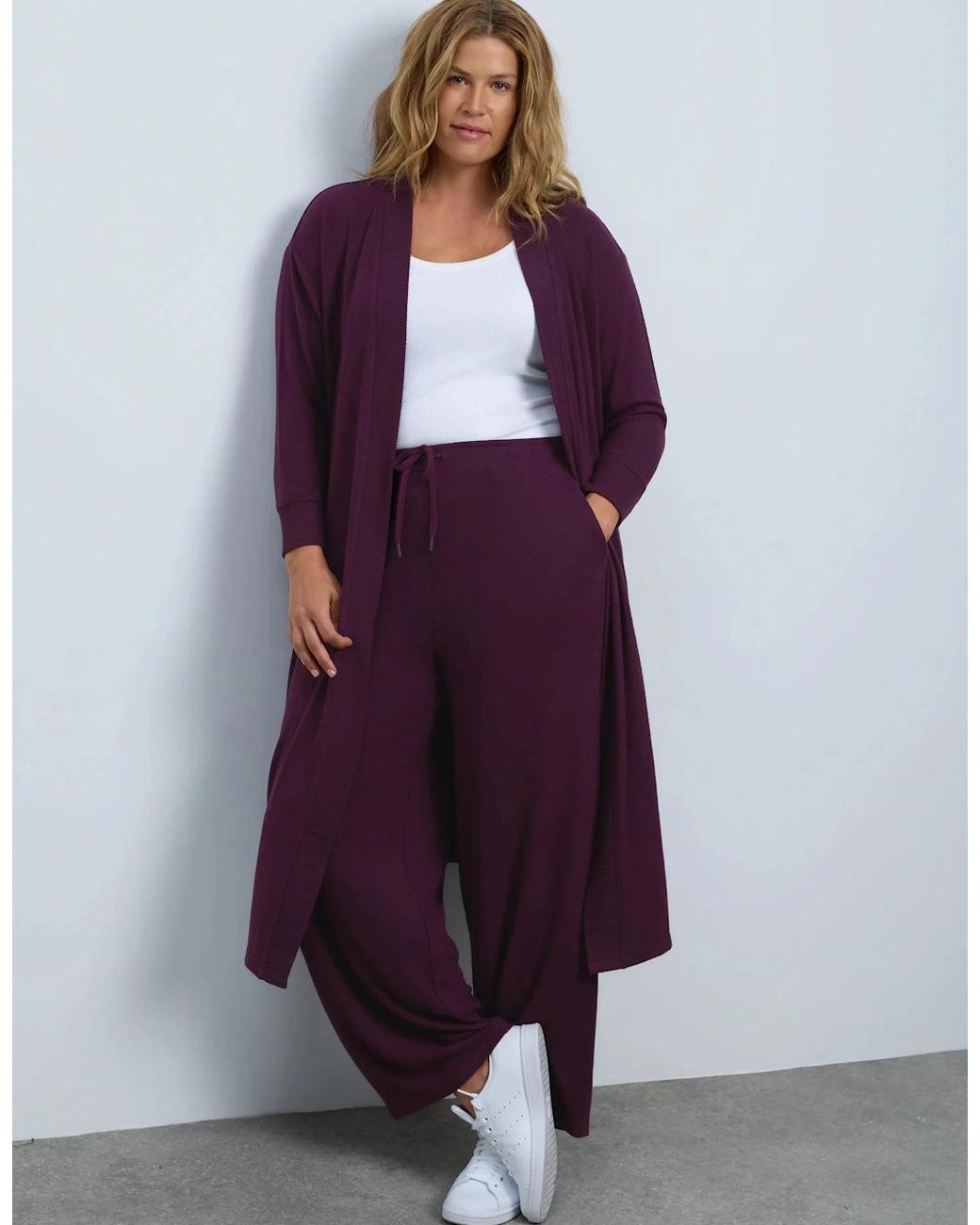 Live Unlimited London Purple Petite Plum Supersoft Cardigan
