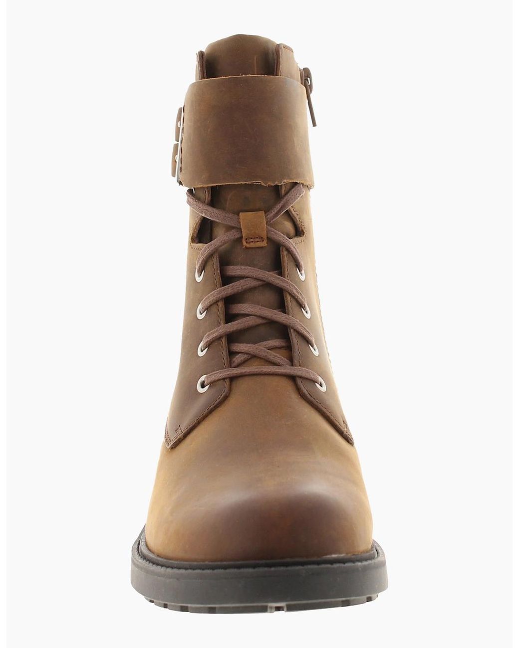 Clarks Brown Ankle Boots Orinoco 2 Leather Sheepskin Lining Lace Zip Uk S